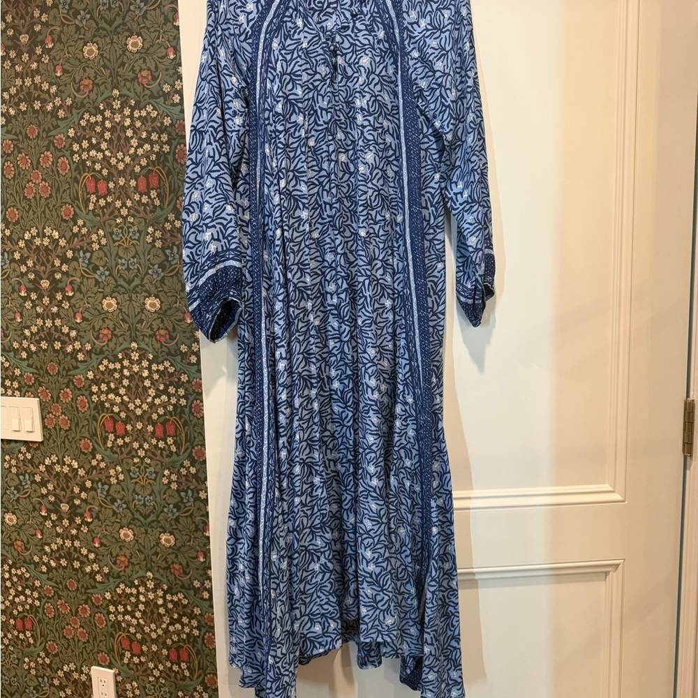 Natalie Martin Blue Printed Maxi Dress